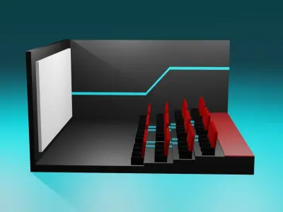 Auditorium Hall -  Cinema Seating 3D model 3D model