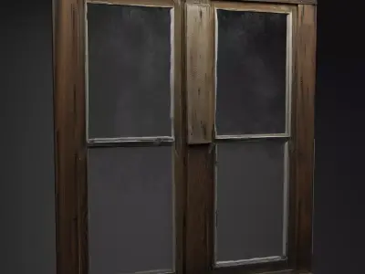 Wood Window Low poly and High poly 3D model