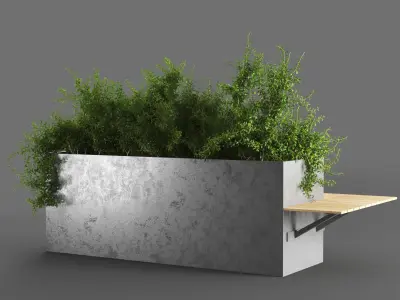 bench1009 planter 3D model