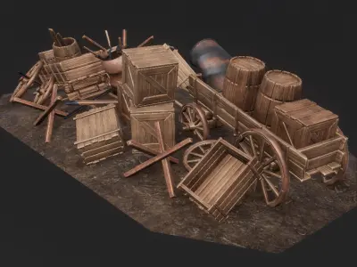Environment Yard Junk Game Assets Low-poly 3D model
