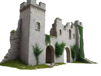 Ancient Stone Castle model pack Low-poly 3D model