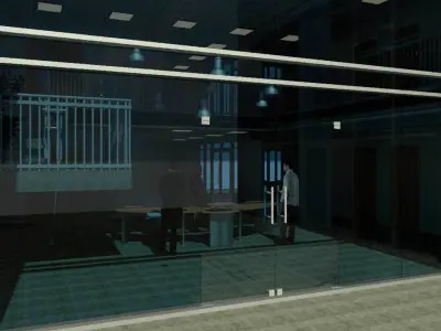 Frameless Curtain Wall Panel Glass Door 3D model