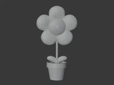 Flower lamp Low-poly 3D model