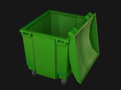 Plastic container for garbage Low-poly 3D model