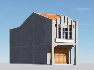 Malaysia Shophouse 1940 3D model