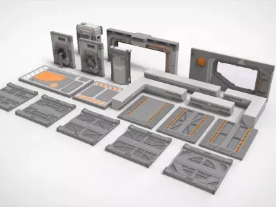 sci-fi Architecture kitbash 32 3D model