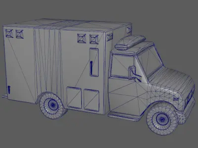 ambulance cartoon Low-poly 3D model purchase