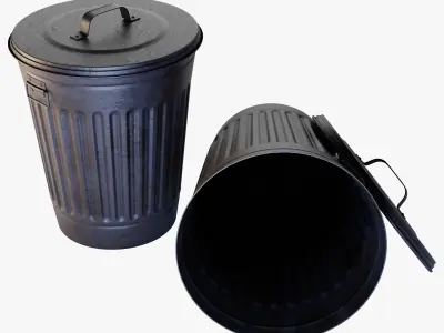 Old Garbage Can 3D model