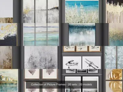 Collection of Picture Frames - 20 sets 3D Model Pack purchase