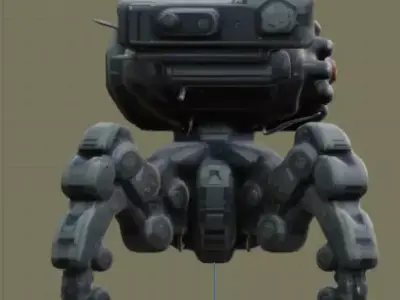 Quat-Robot 3DModel Low-poly 3D model