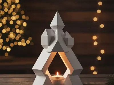 geometric candle holder 3D print model