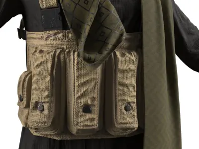  Arab Terrorist Clothing Set with Face Cover Black 