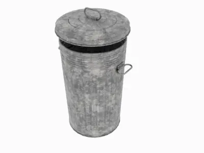 trash can a Low-poly 3D model