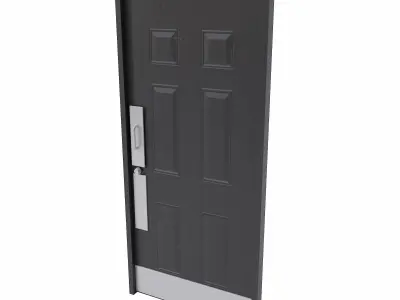 wooden Door   Low-poly 3D model