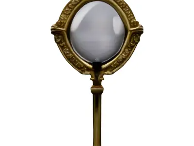 Ornate Gold Magnifying Glass Low-poly 3D model