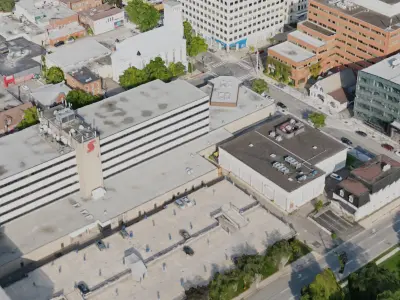 Urban city with large buildings 3D model