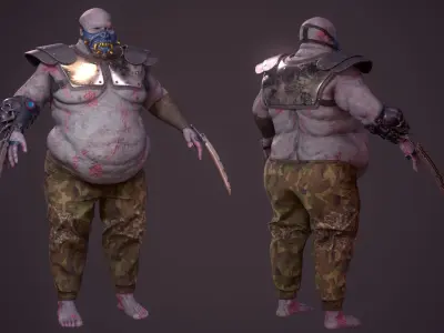 Realistic Cyber Zombies 01  Low-poly 3D model