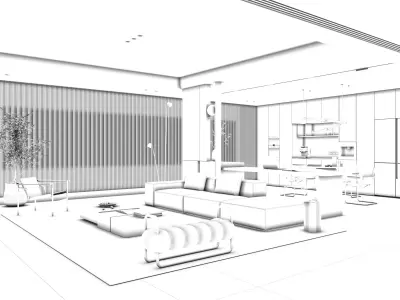Living room 3D model 3D model get