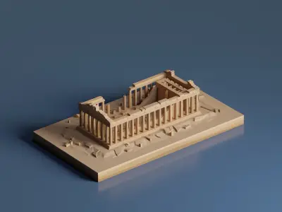 Parthenon Low-poly 3D model