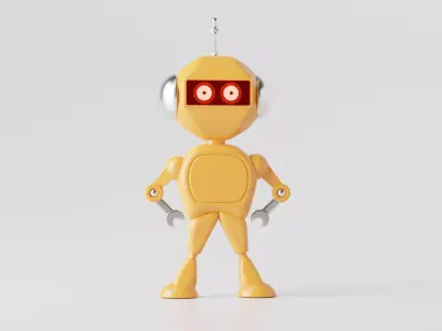 Simple Robot Low-poly 3D model