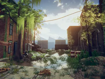 Abandoned City Low-poly 3D model