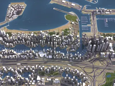 Dubai - Marina Low-poly 3D model