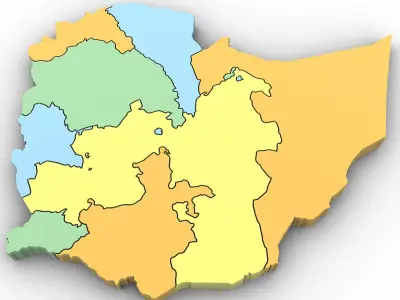 Political Map of Ethiopia 3D model