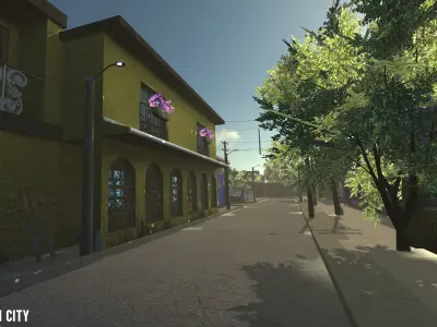 Mexican City - modular street  Low-poly 3D model