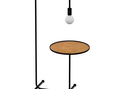 Floor lamp with tray Guest black 3D model