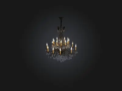 Chandelier Low-poly 3D model 2
