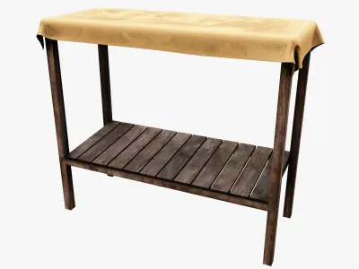 Market Stall Cotton Low-poly 3D model