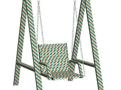Mary wooden single garden swing MR40 by Bpoint Design 3D model