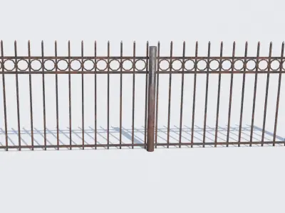 Old Rusty Fence Low-poly 3D model purchase