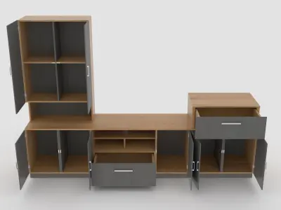 tv stand 68 Low-poly 3D model