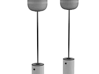 Scandinavian style floor lamp on marble base 3D model