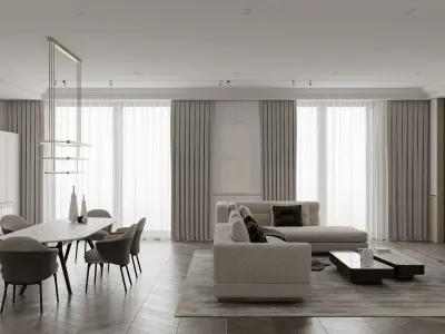 Living Room Interior Scene for 3DMAX and Corona  3D model 3D model