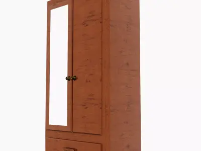 Antique Timber Wardrobe with Drawer Carpentered Craft Malaysia  3D model