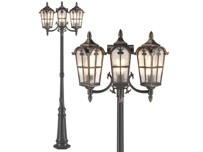 Darkaway Outdoor Lamp Post Light with GFCI Outlets 3D model