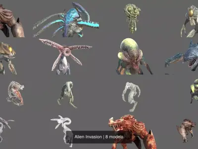 Alien Invasion 3D Model Pack