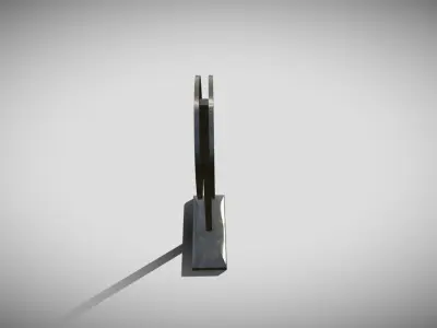 Social Distancing Signage Low-poly 3D model