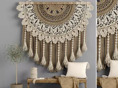 macrame decor set 10 3D model