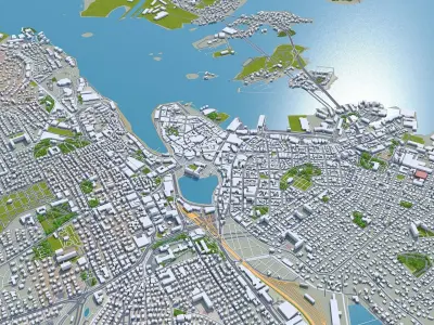 Stavanger Norway 30km Low-poly 3D model