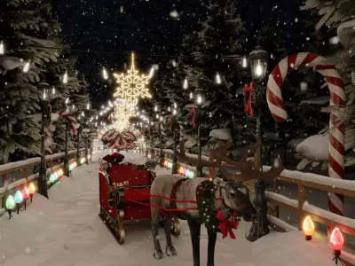 Christmas Forest Set Blender Scenes 3D model