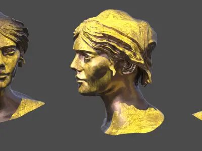 Sappho Greek Poet Bust  3D model