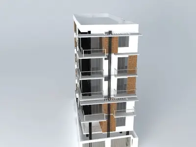 apartment building bangladesh 3D model