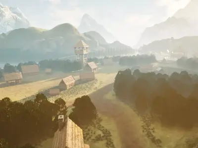 Viking Settlement Environment UE5 Low-poly 3D model