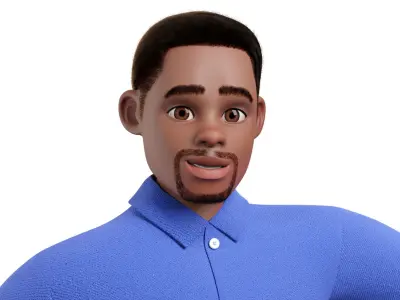 Cartoon Black Man Rigged Blender 3D model