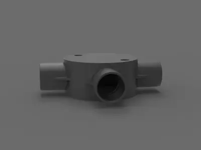 20mm-4-way-Junction-Box plastic pipe fitting 3D print model