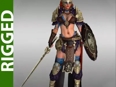 Valkyrie 3D Rigged Model 3D model