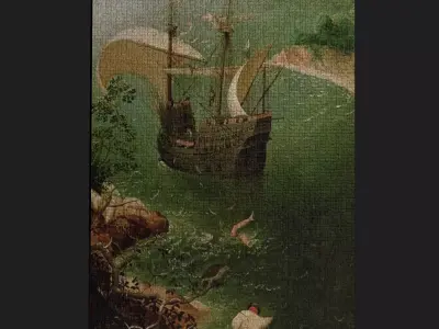 Landscape with the Fall of Icarus Low-poly 3D model